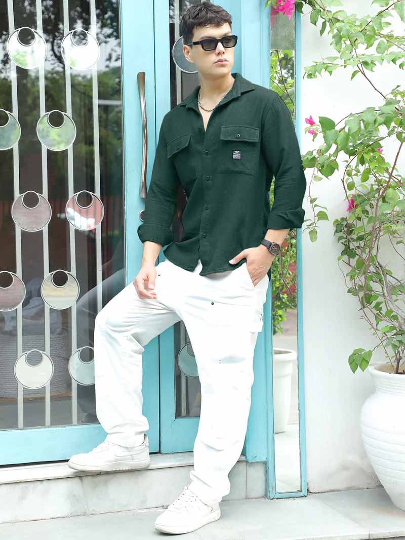 British Vintage Dark Green Full Sleeve Shirt