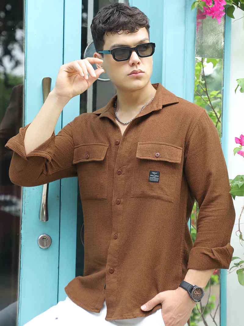 British Vintage Brown Full Sleeve Shirt