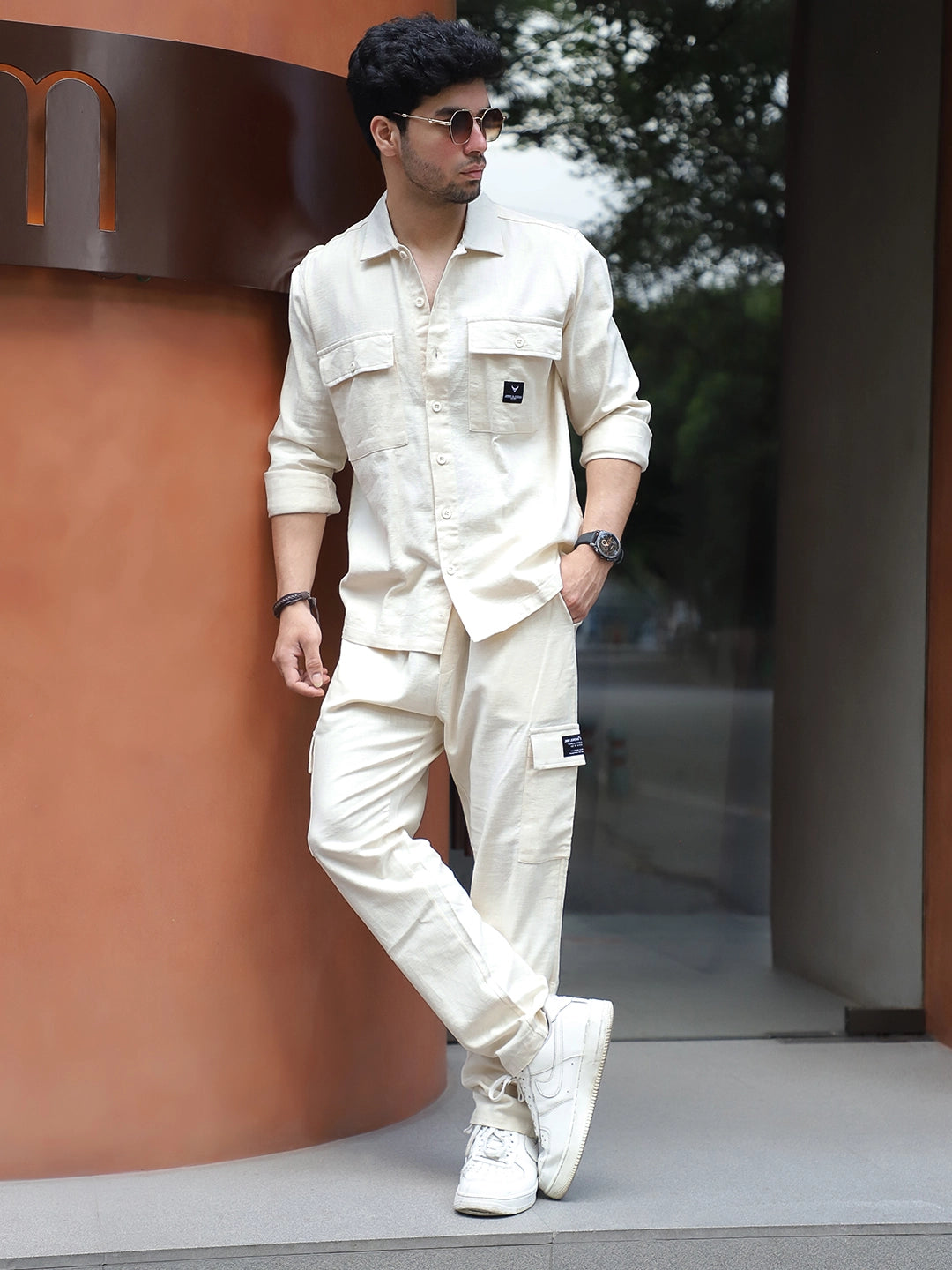 Linen Atlanta Cream Cargo Co-Ord Set – Stylish & Comfortable
