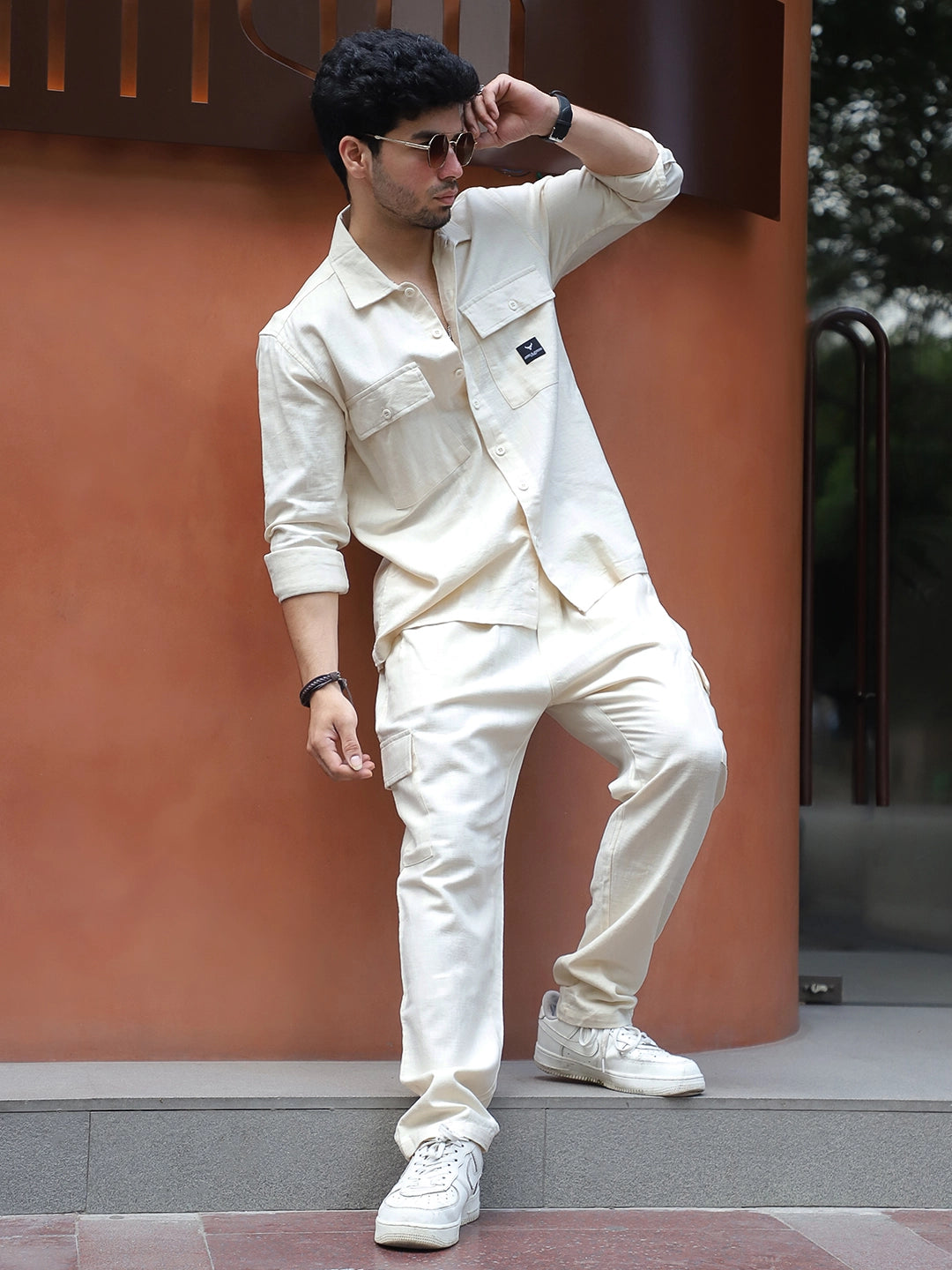 Linen Atlanta Cream Cargo Co-Ord Set