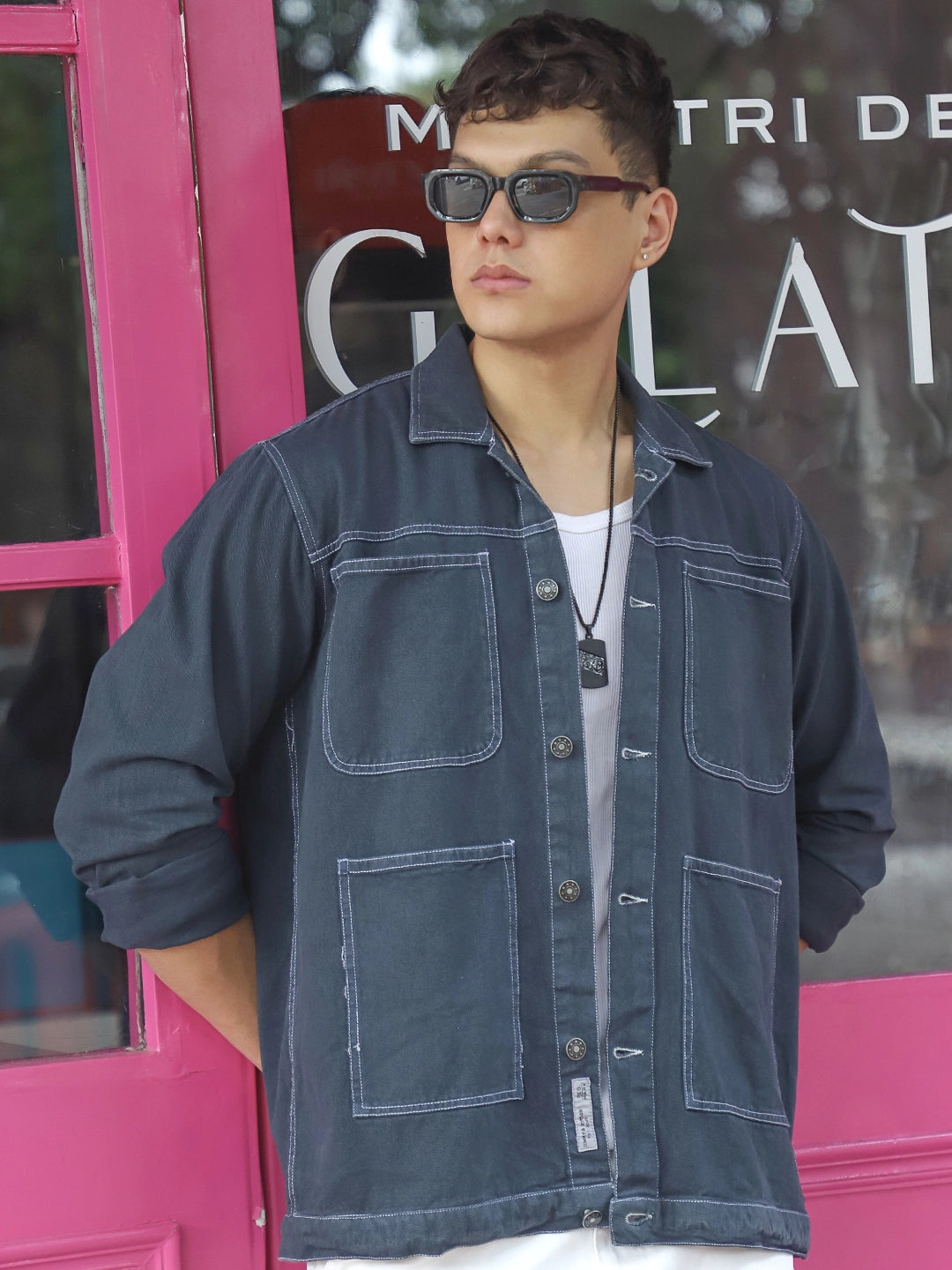 Bullet Fade Slate Grey Denim Shirt