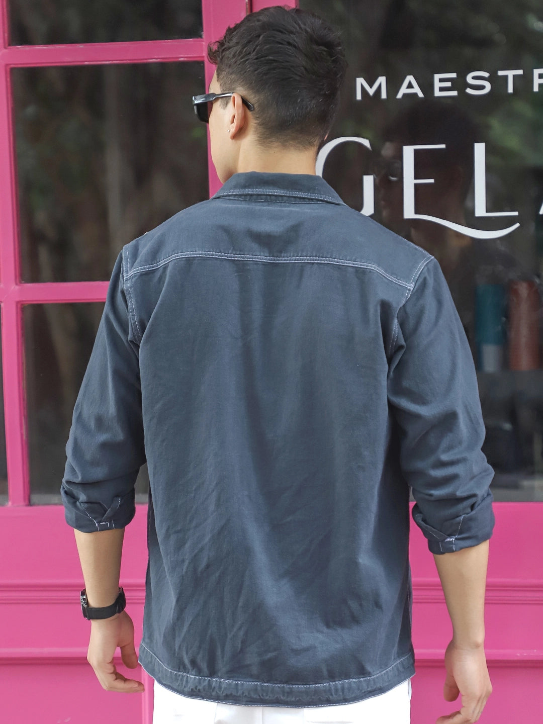 Bullet Fade Slate Grey Denim Shirt