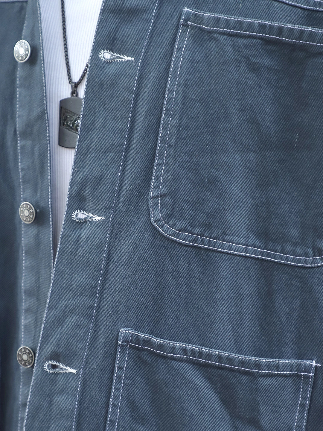 Bullet Fade Slate Grey Denim Shirt
