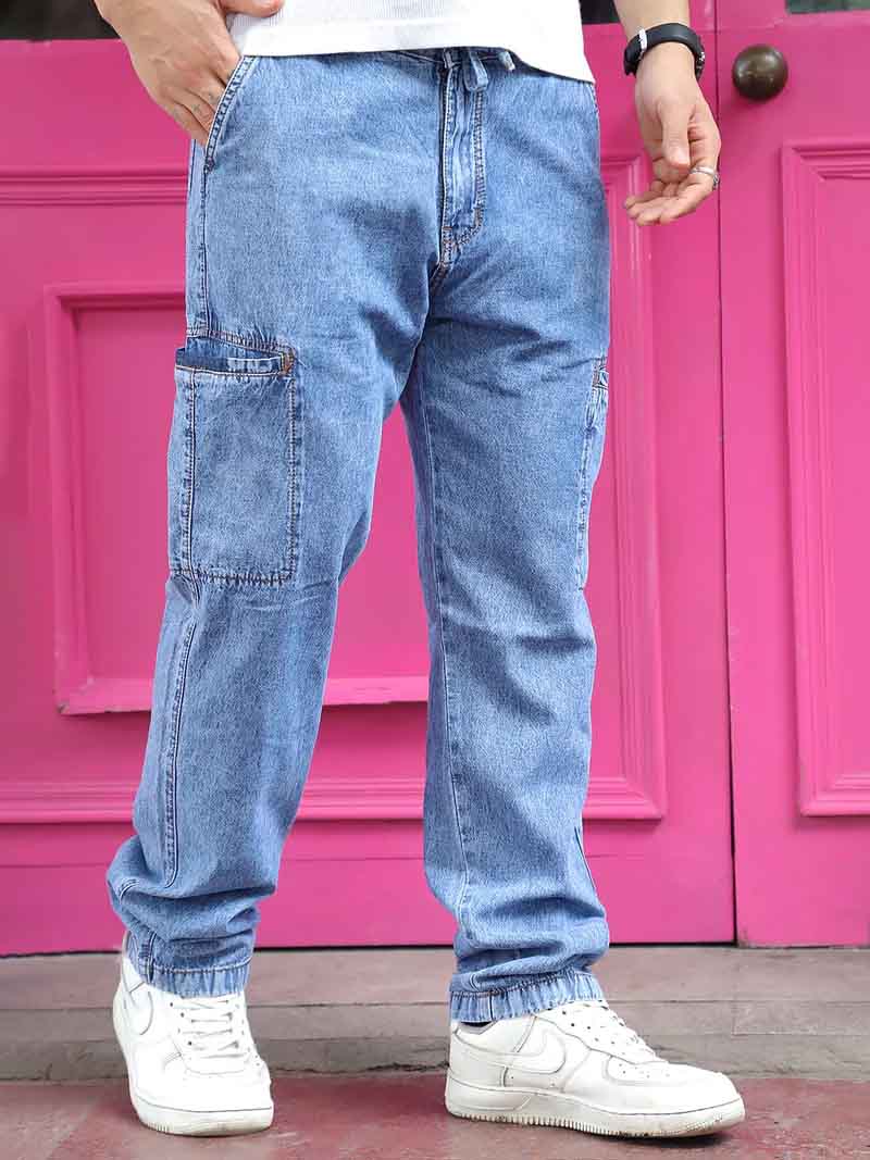 Feral Moss Light Blue Denim Cargo