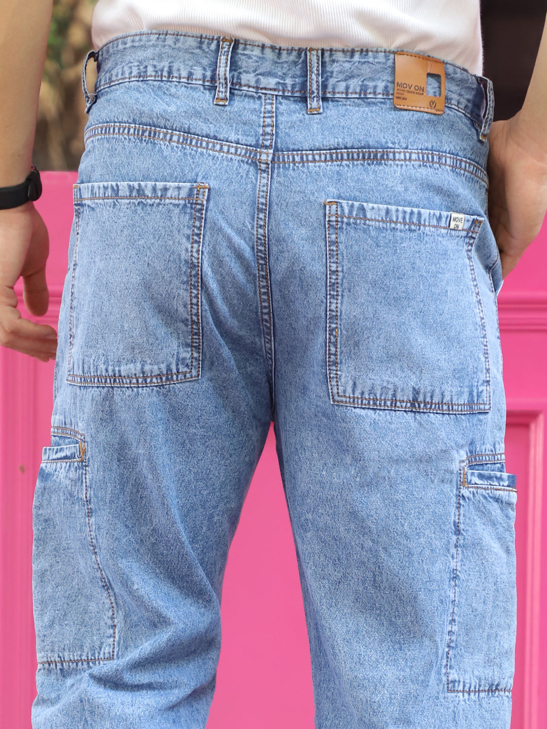 Feral Moss Light Blue Denim Cargo