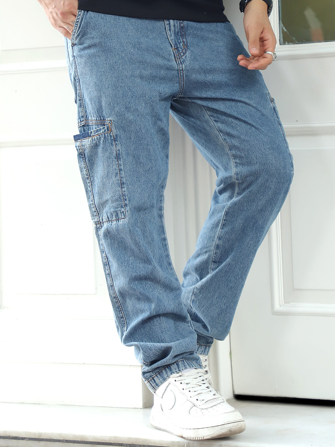 Feral Moss Tint Blue Denim Cargo