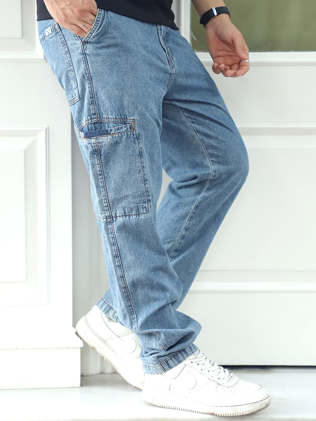 Feral Moss Tint Blue Denim Cargo