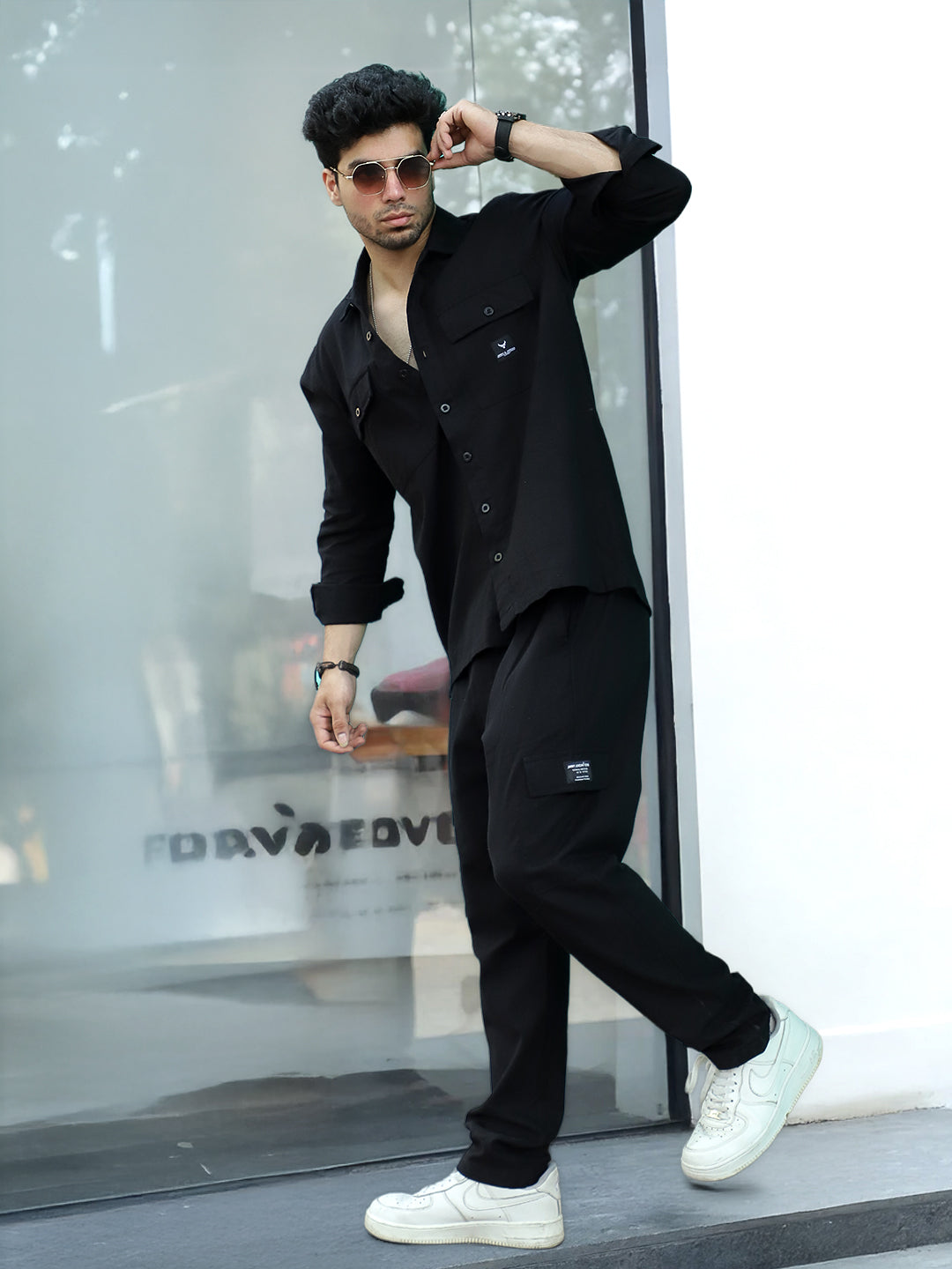 Linen Atlanta Black Cargo Co-Ord Set