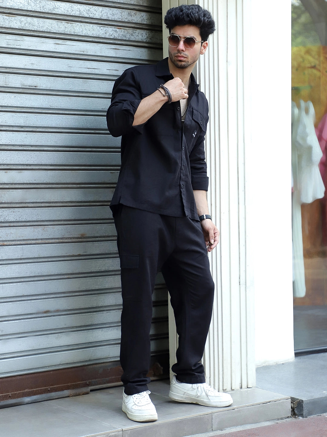 Linen Atlanta Black Cargo Co-Ord Set