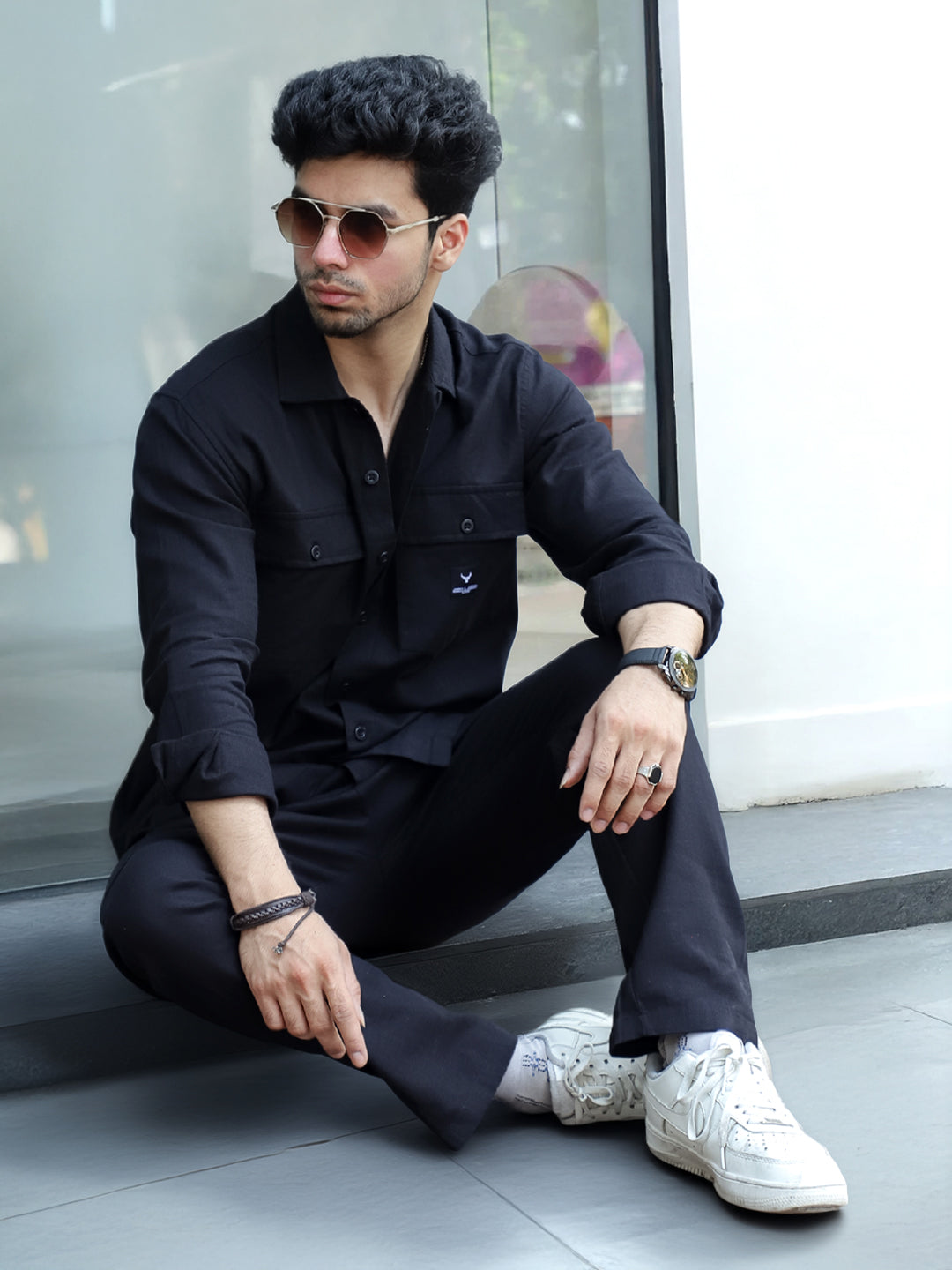 Linen Atlanta Black Cargo Co-Ord Set