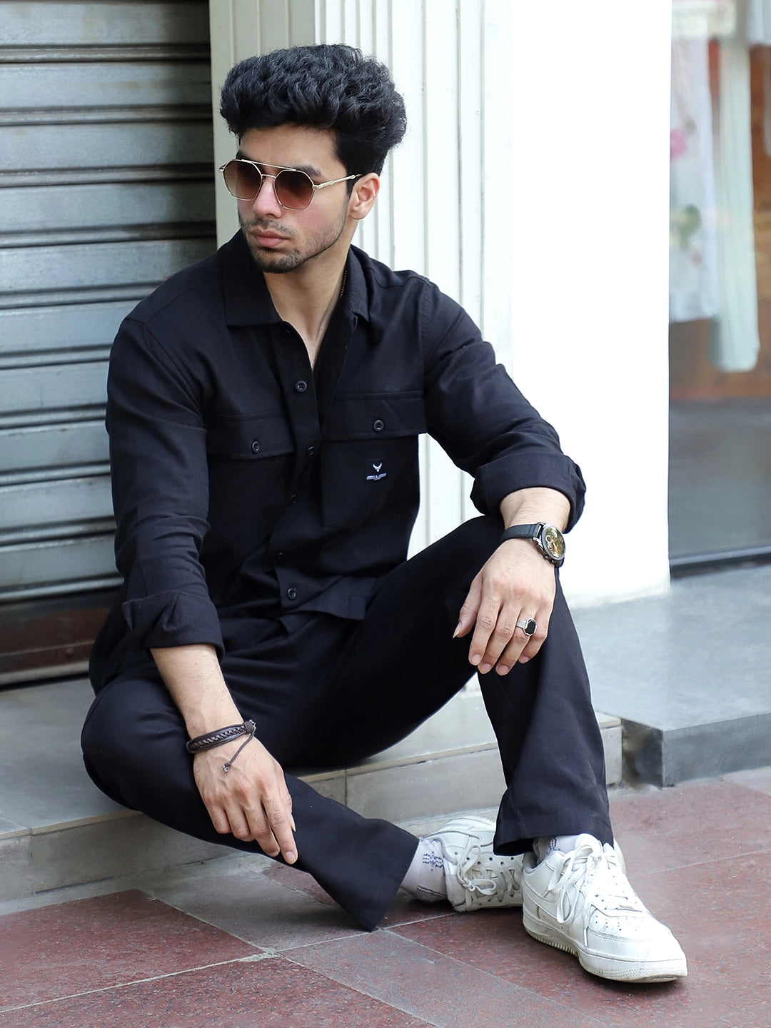 Linen Atlanta Black Cargo Co-Ord Set