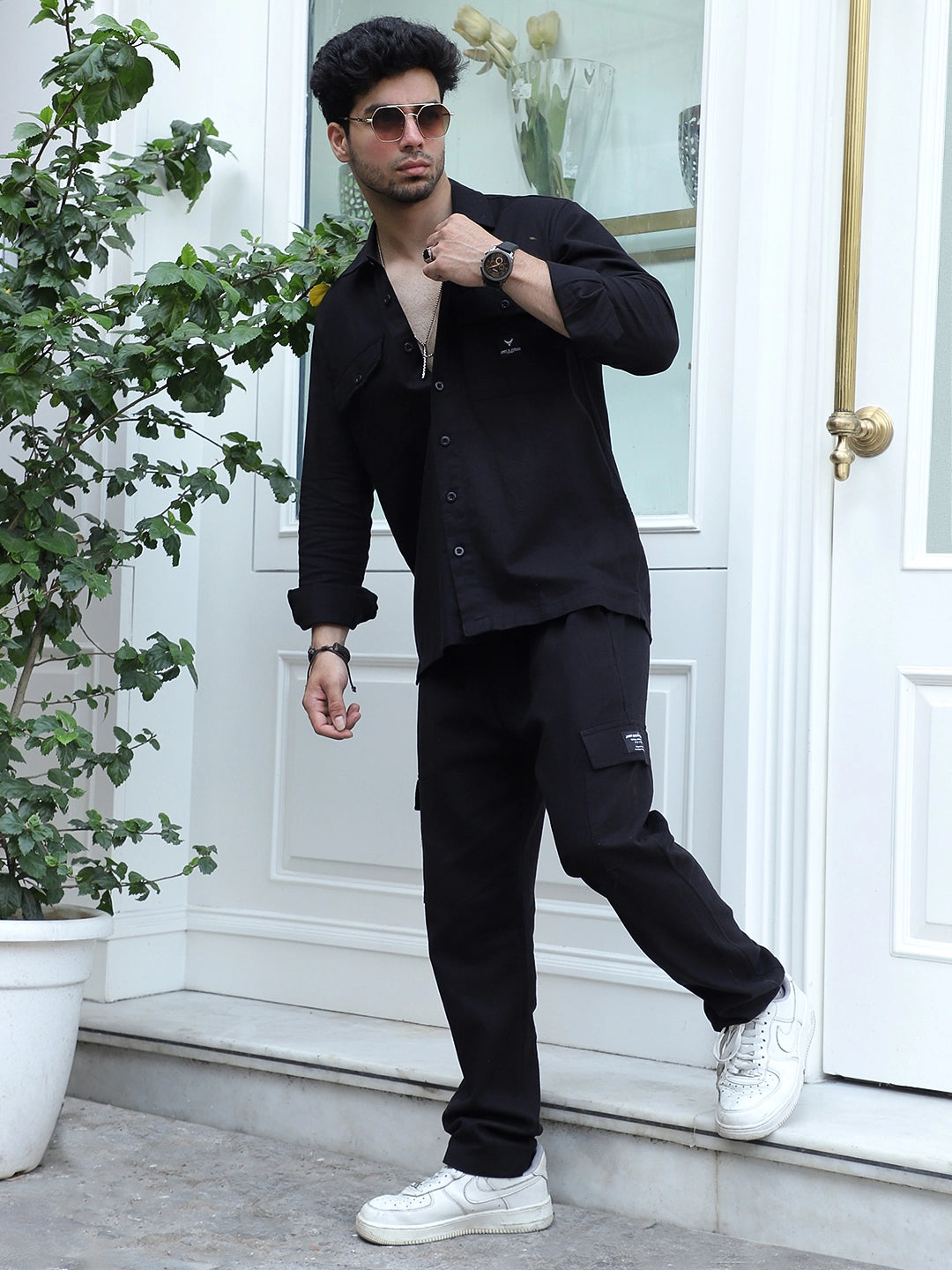 Linen Atlanta Black Cargo Co-Ord Set