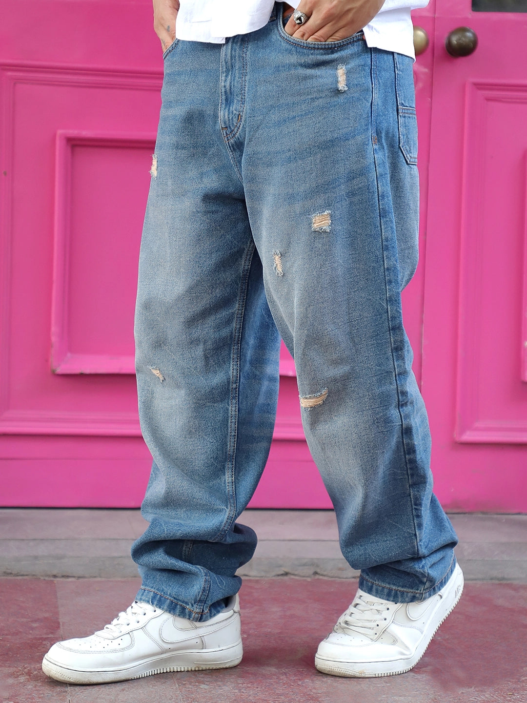 Darkforce Tint Blue Baggy Fit Jeans