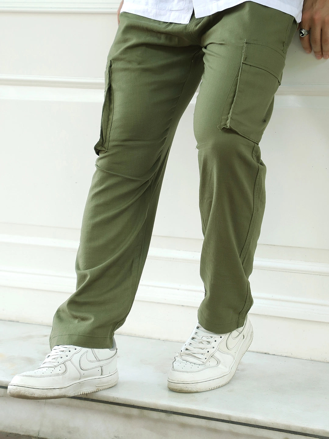 Desert Moss Green Linen Cargo