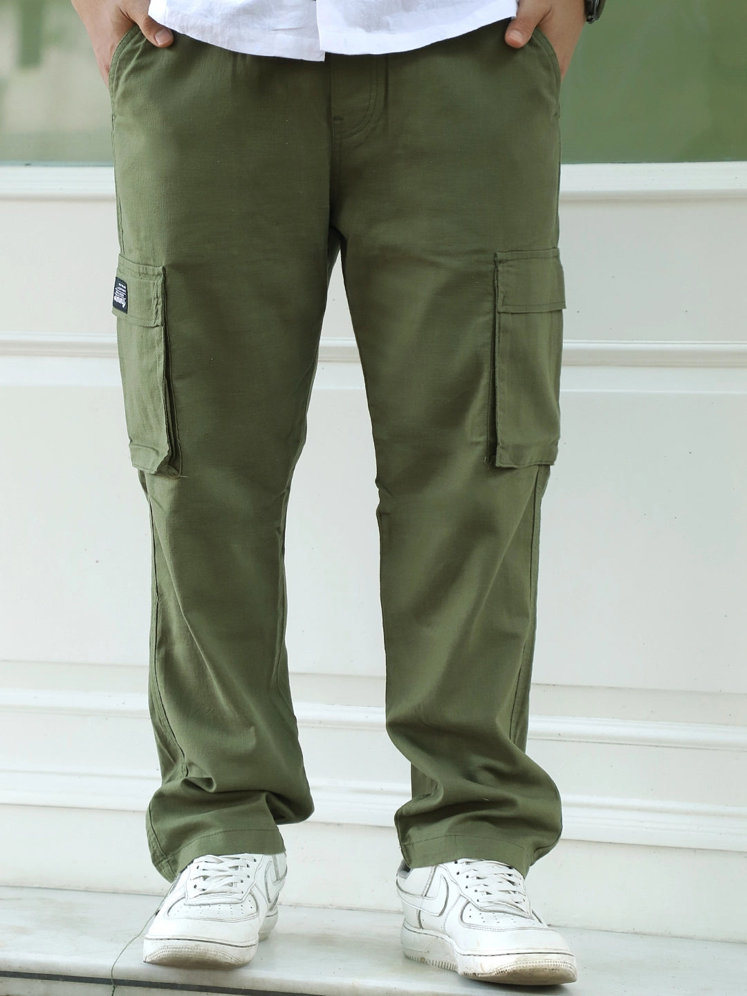 Desert Moss Green Linen Cargo