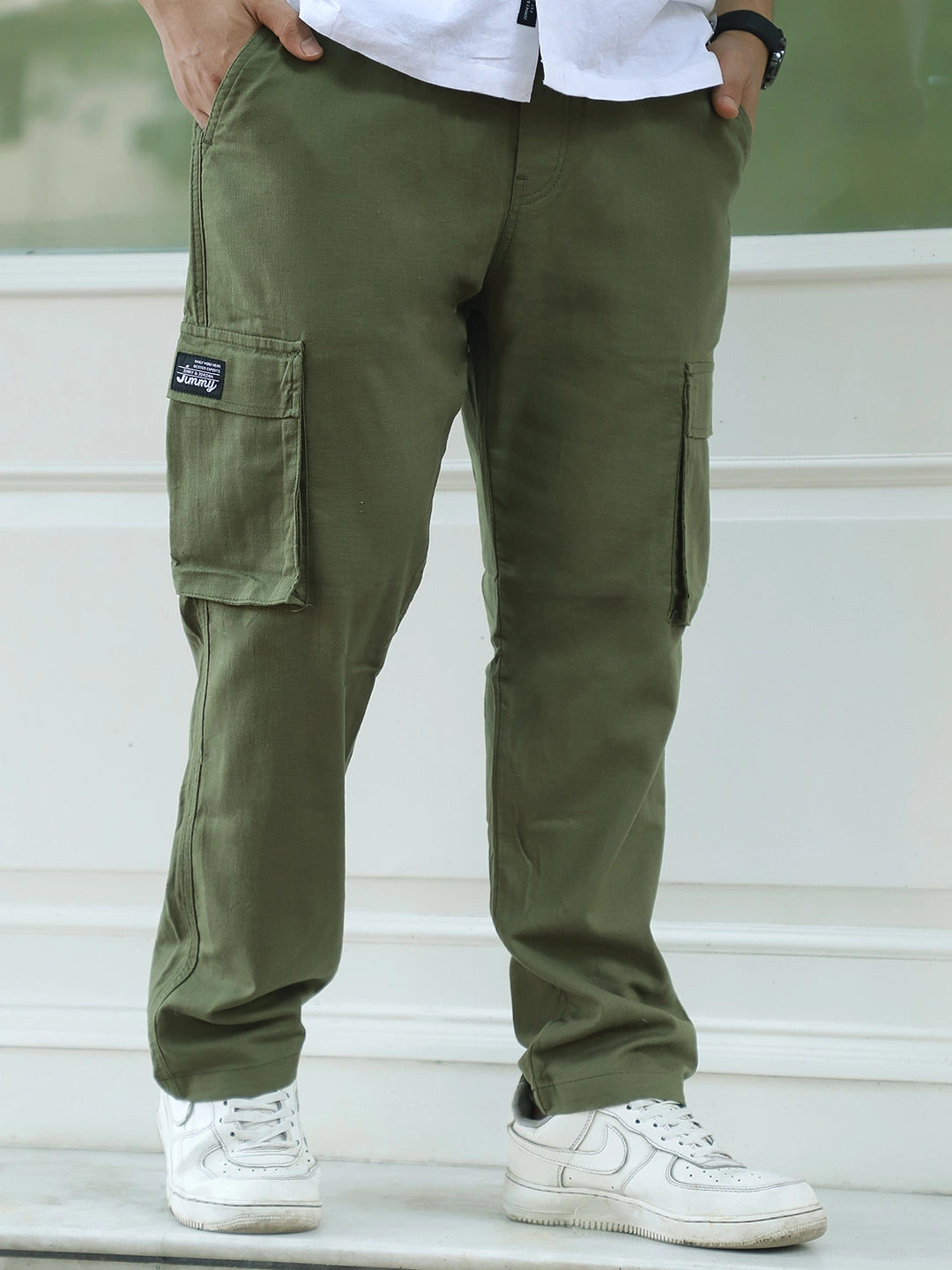 Desert Moss Green Linen Cargo