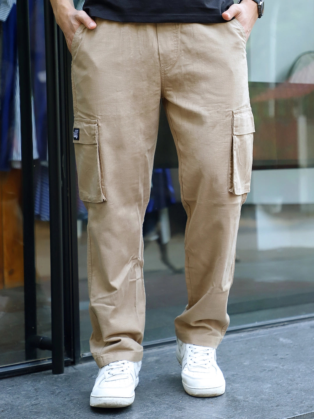 Desert Khaki Linen Cargo