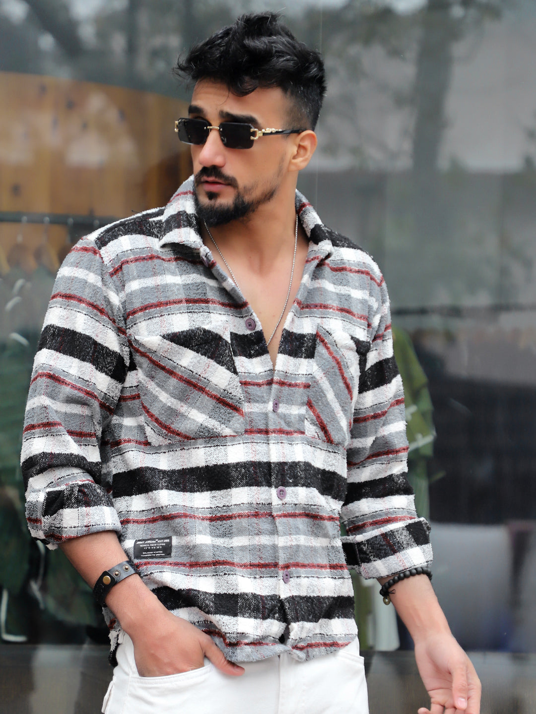 British Check Grey Winter Shacket