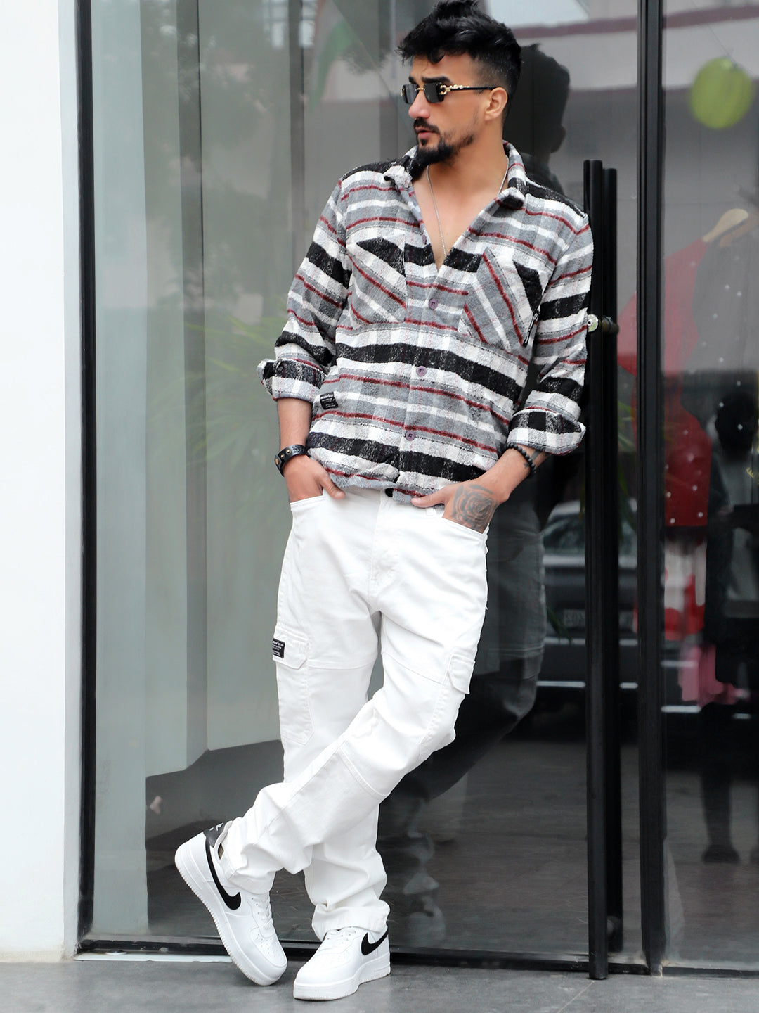 British Check Grey Winter Shacket