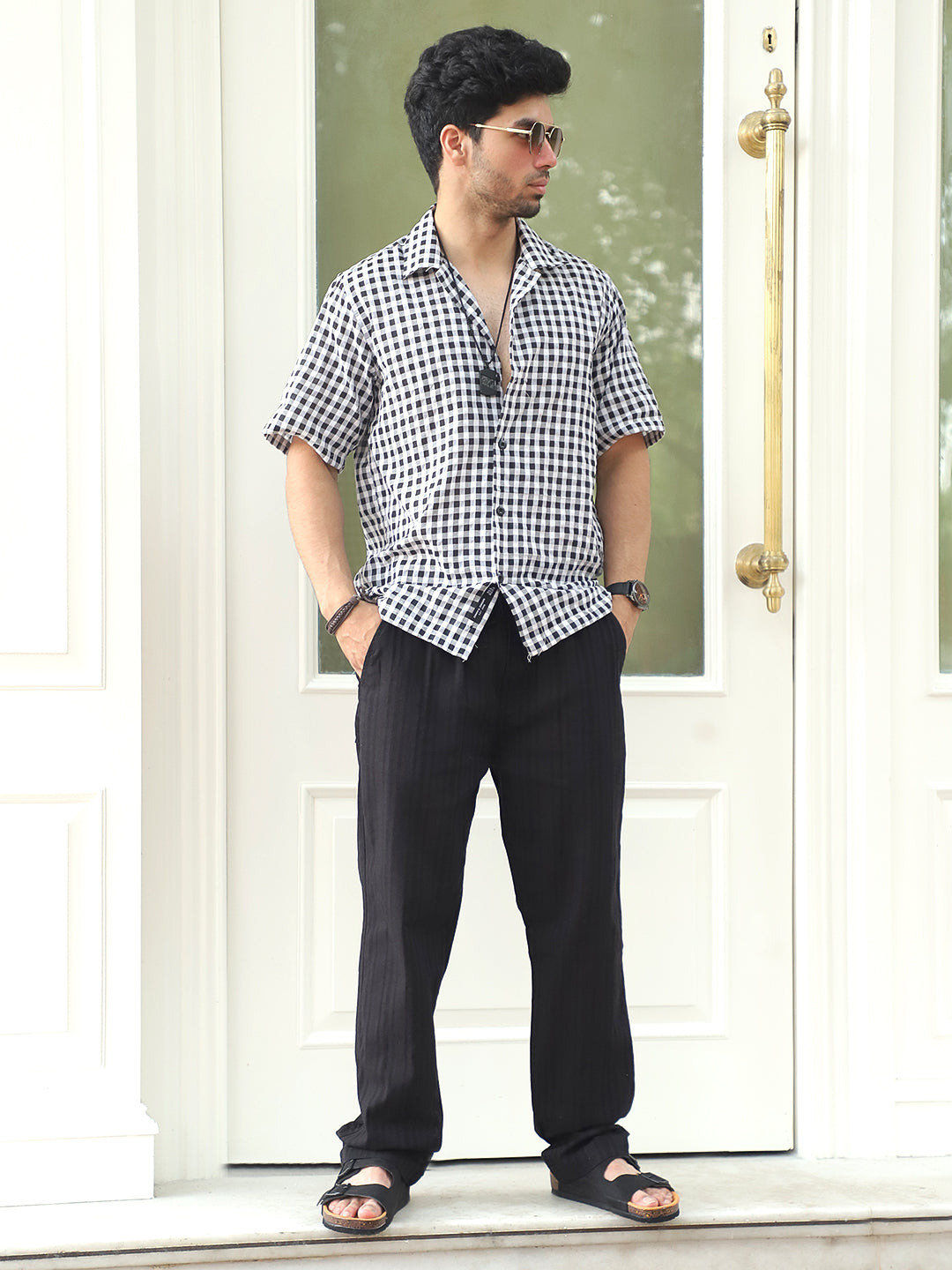 Gladiator Black Baggy Fit Linen Trouser