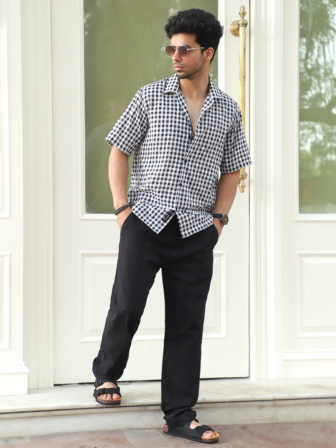 Gladiator Black Baggy Fit Linen Trouser