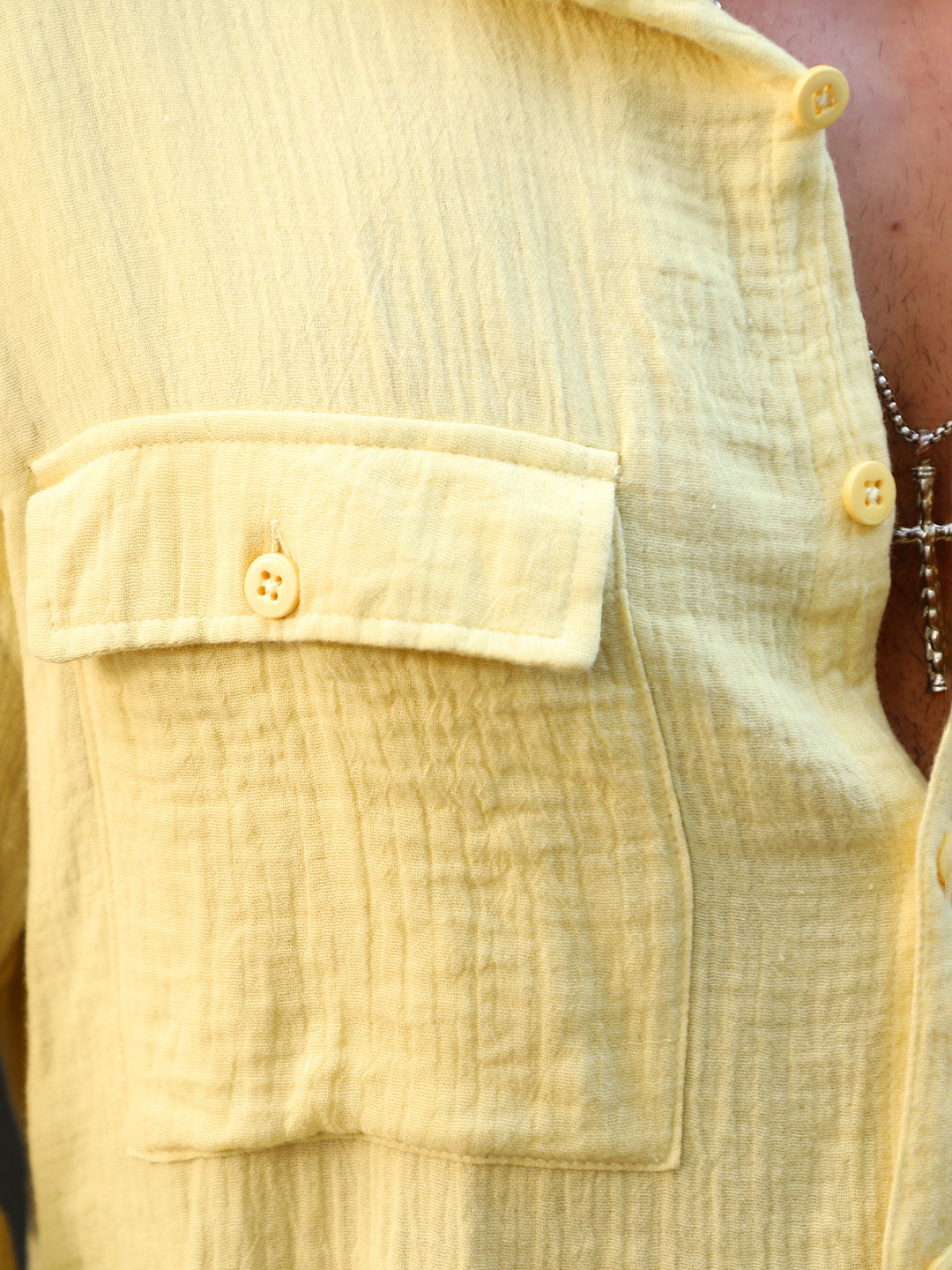 Vero Vibe Lucas Double Clothe Lemon Yellow Shirt