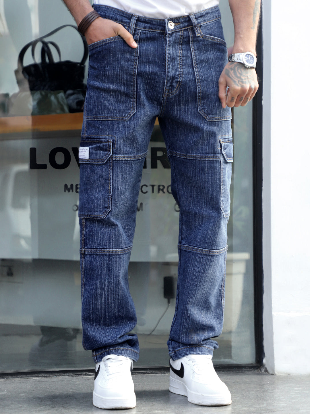 Arthur Blue Denim Cargo