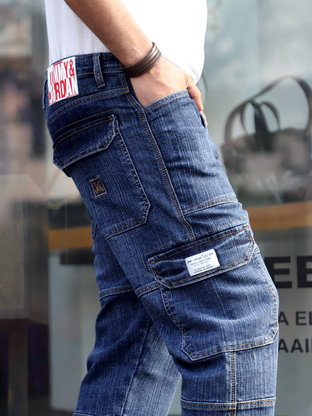 Arthur Blue Denim Cargo