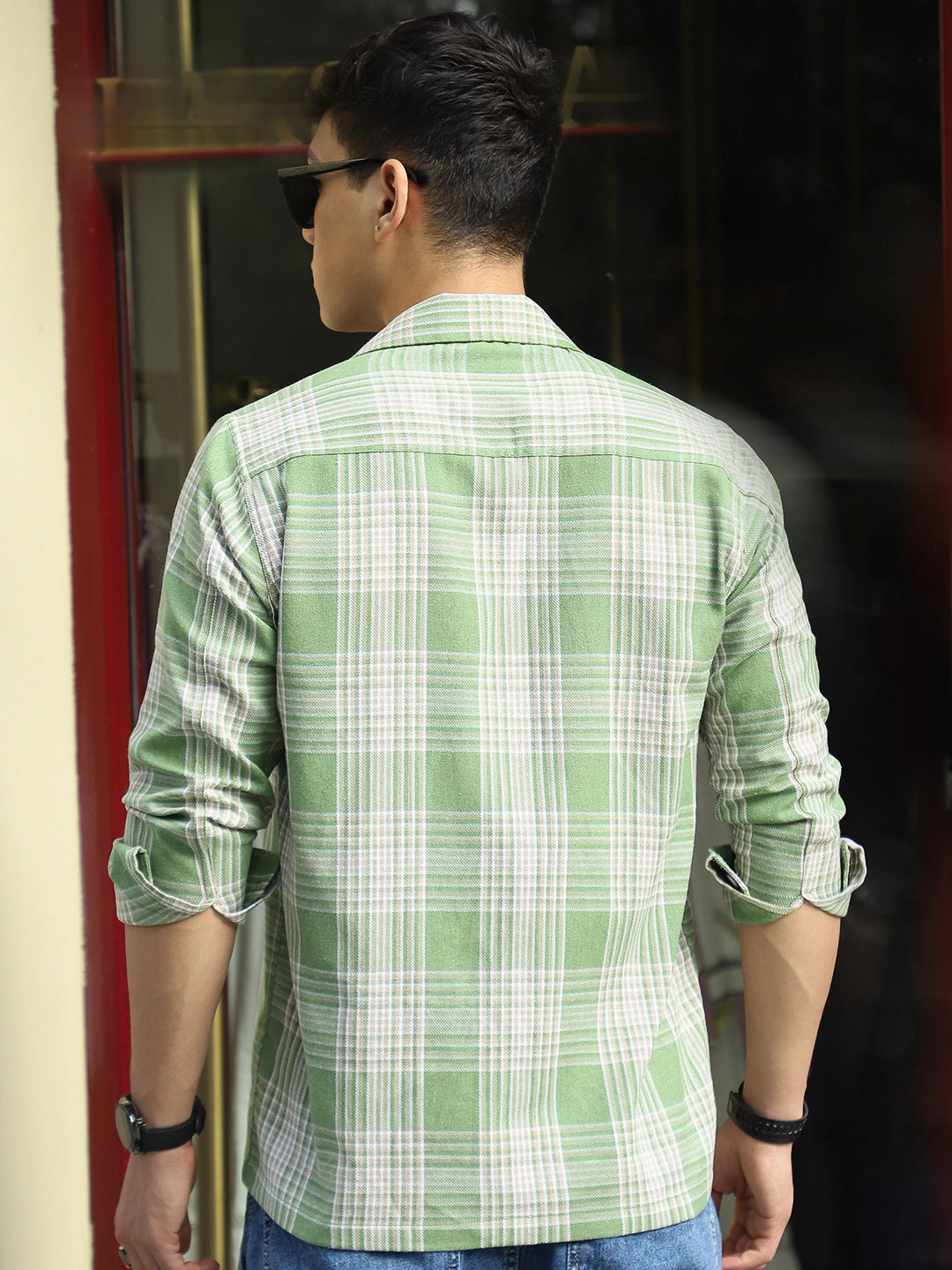 Fiore Blu Pear Green Check Shirt