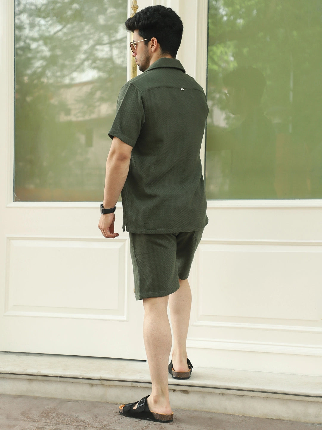 Minimalist Textured Dark Green Co-Ord Set
