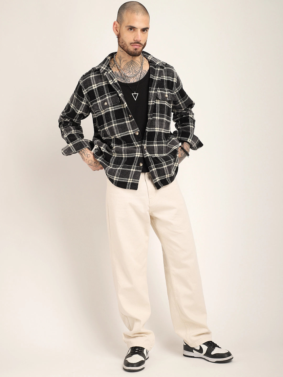 Black & White Winter Velvet Shirt