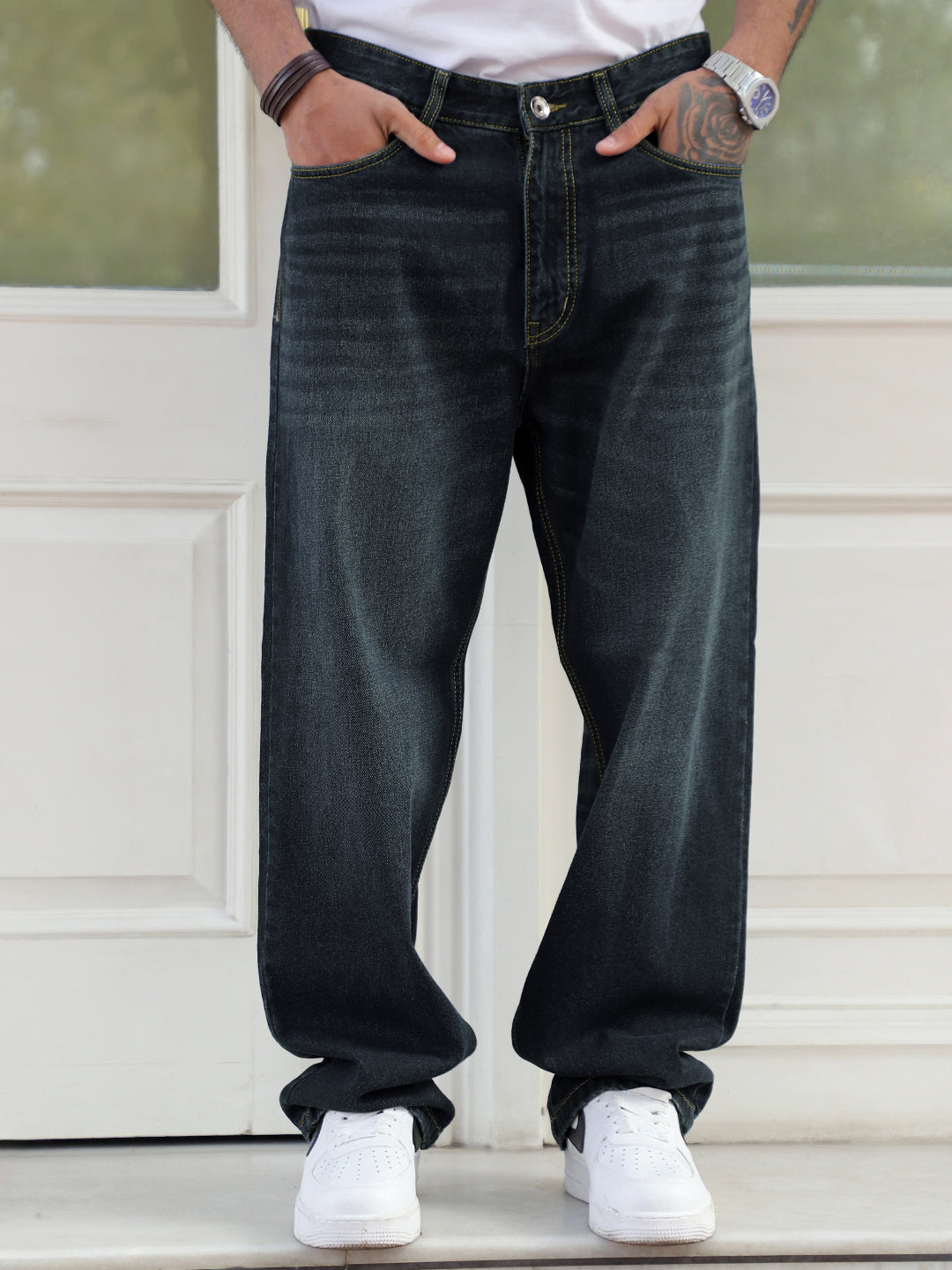Draven French Navy Baggy Jeans