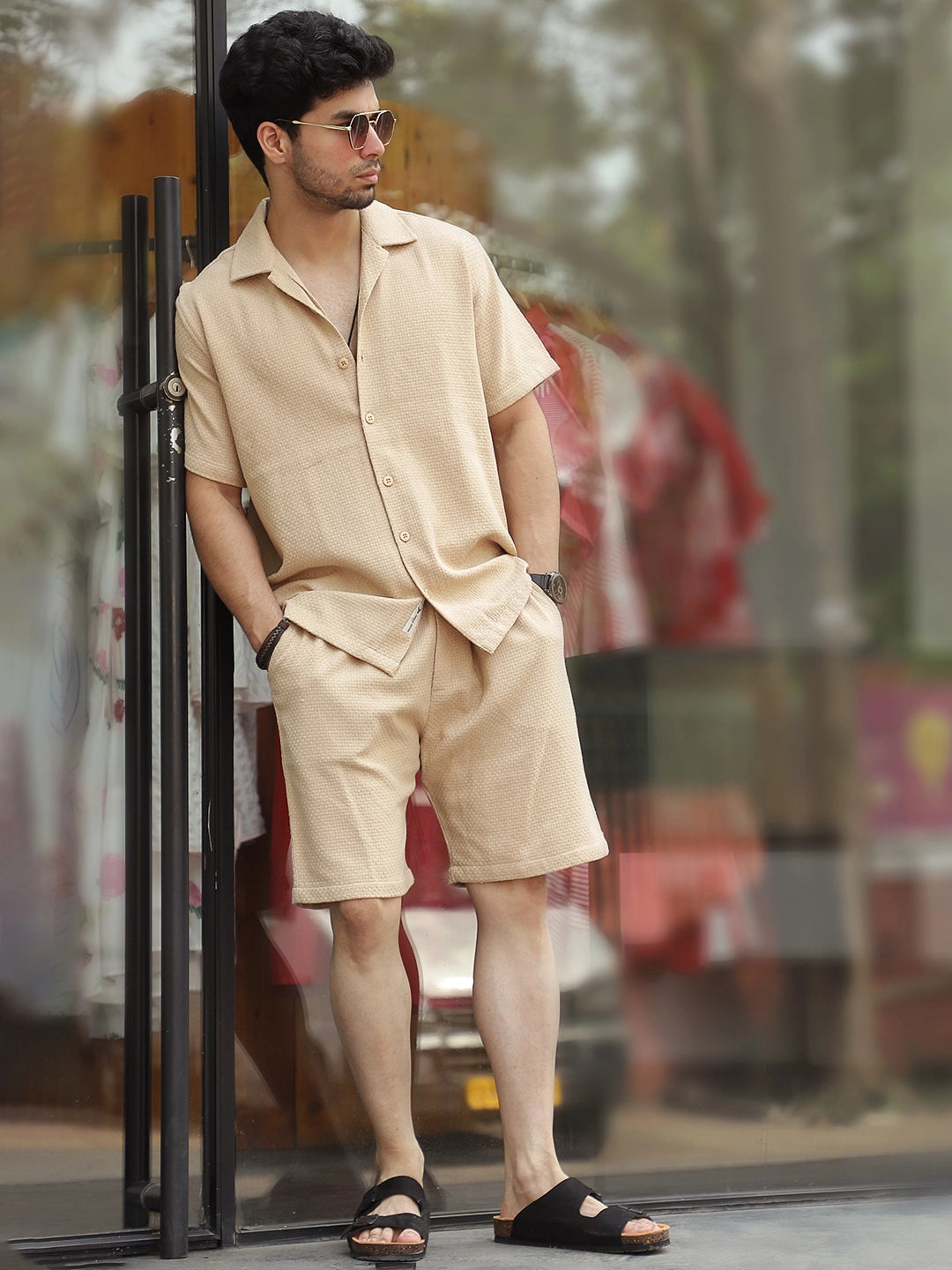 Minimalist Textured Beige Co-Ord Set