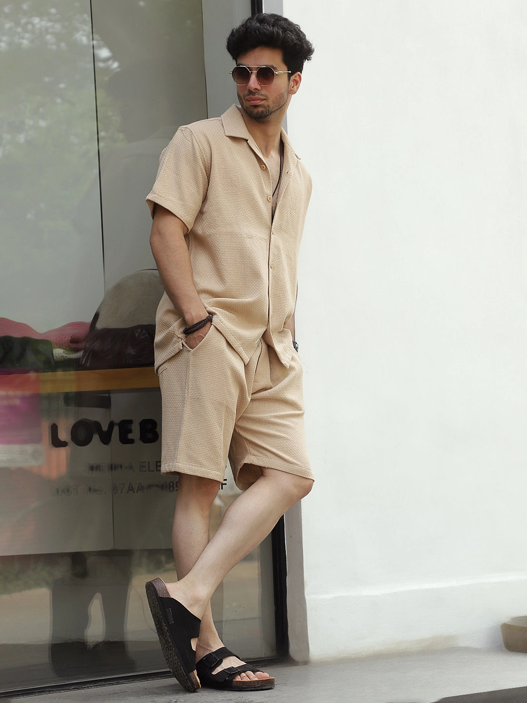 Minimalist Textured Beige Co-Ord Set