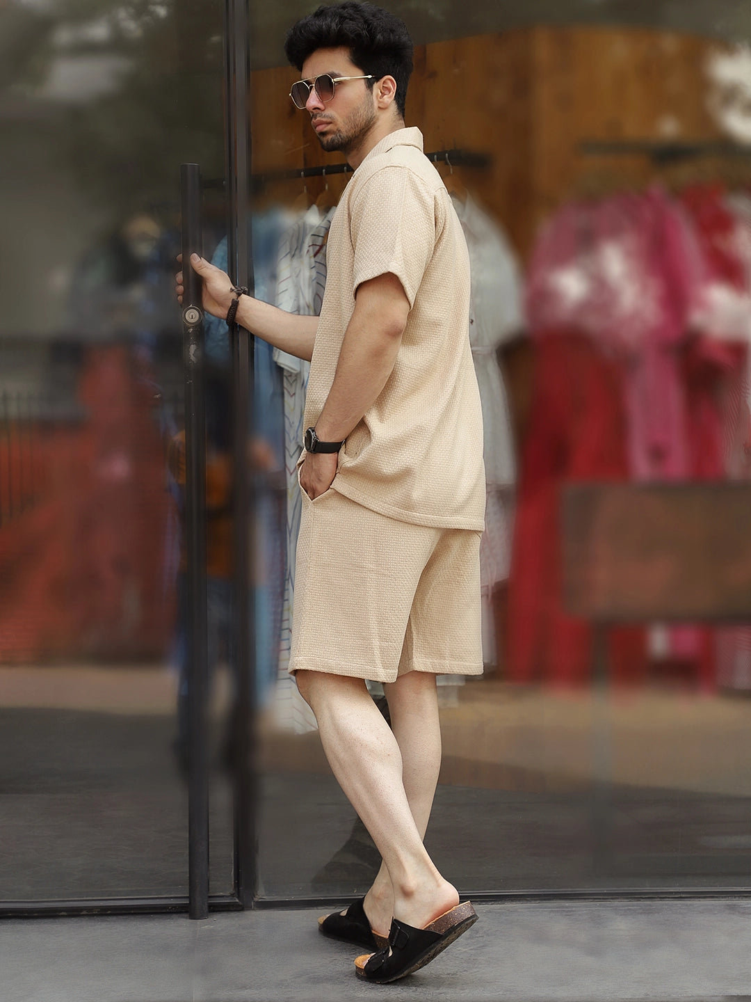 Minimalist Textured Beige Co-Ord Set