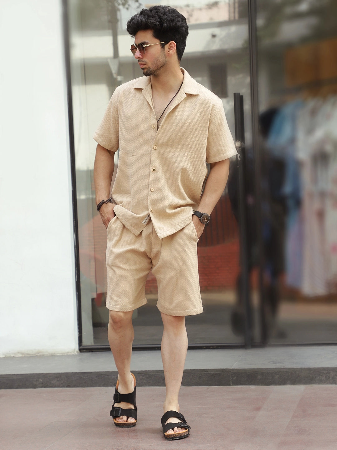 Minimalist Textured Beige Co-Ord Set