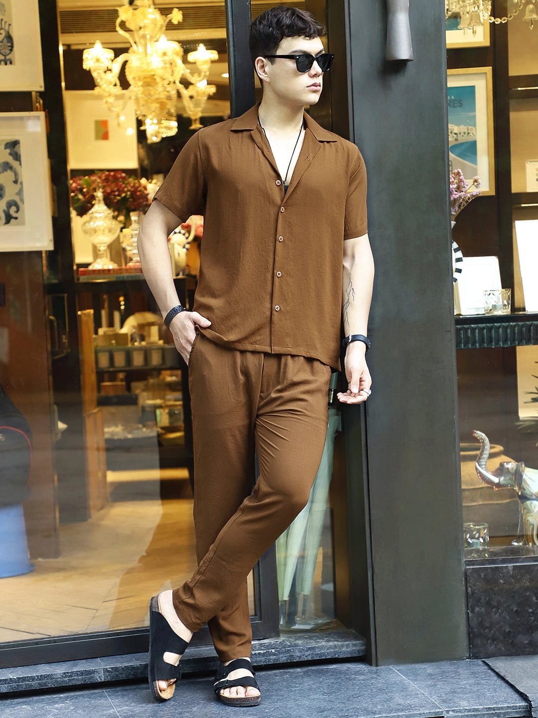 Linen Atlantis Brown Co Ord Set