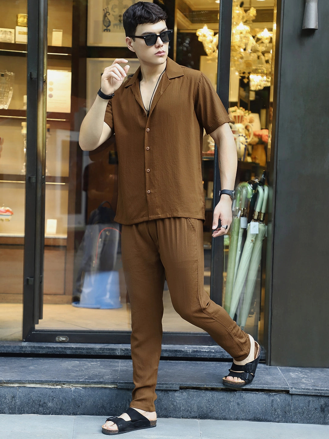 Linen Atlantis Brown Co Ord Set