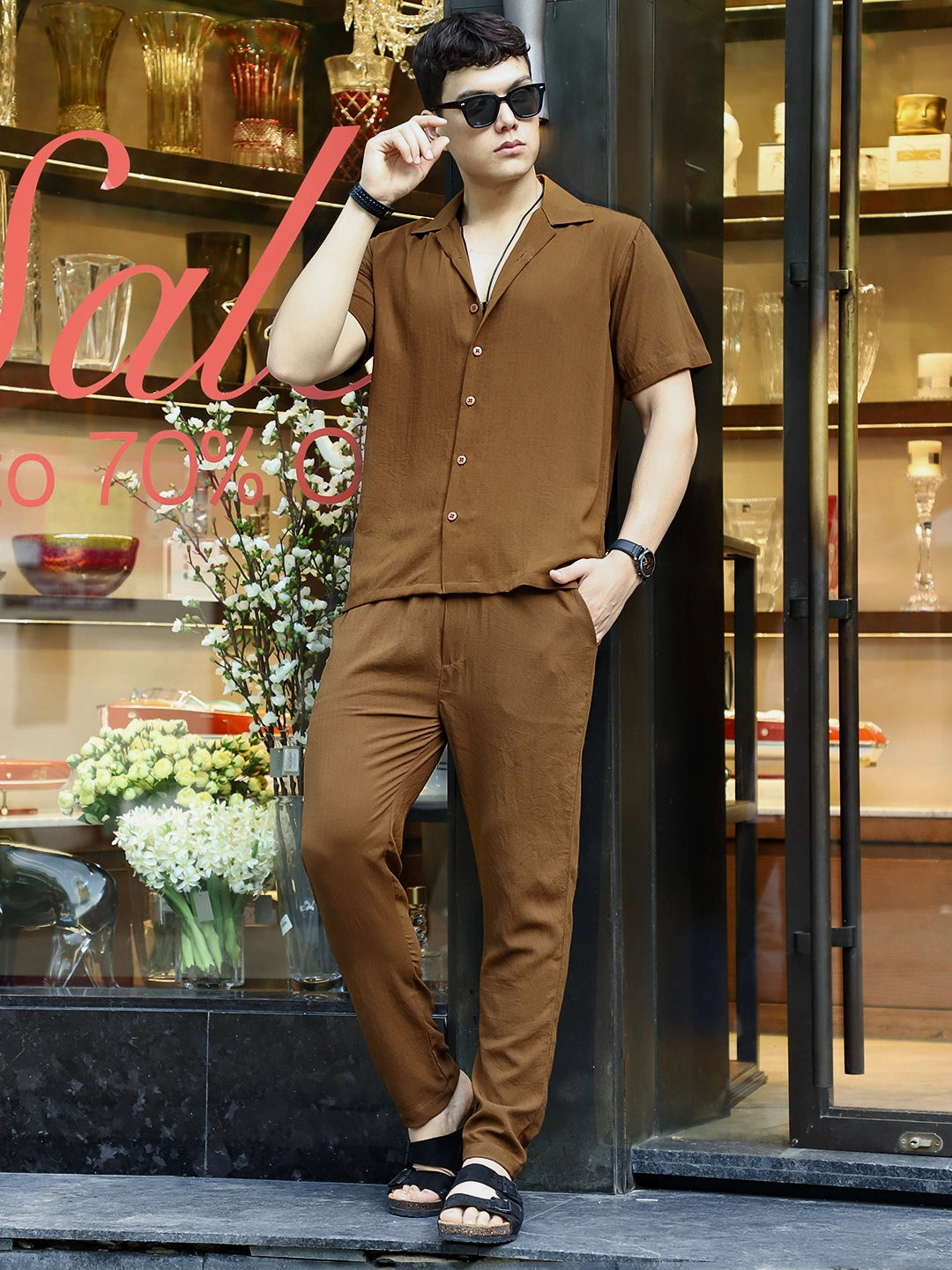 Linen Atlantis Brown Co Ord Set