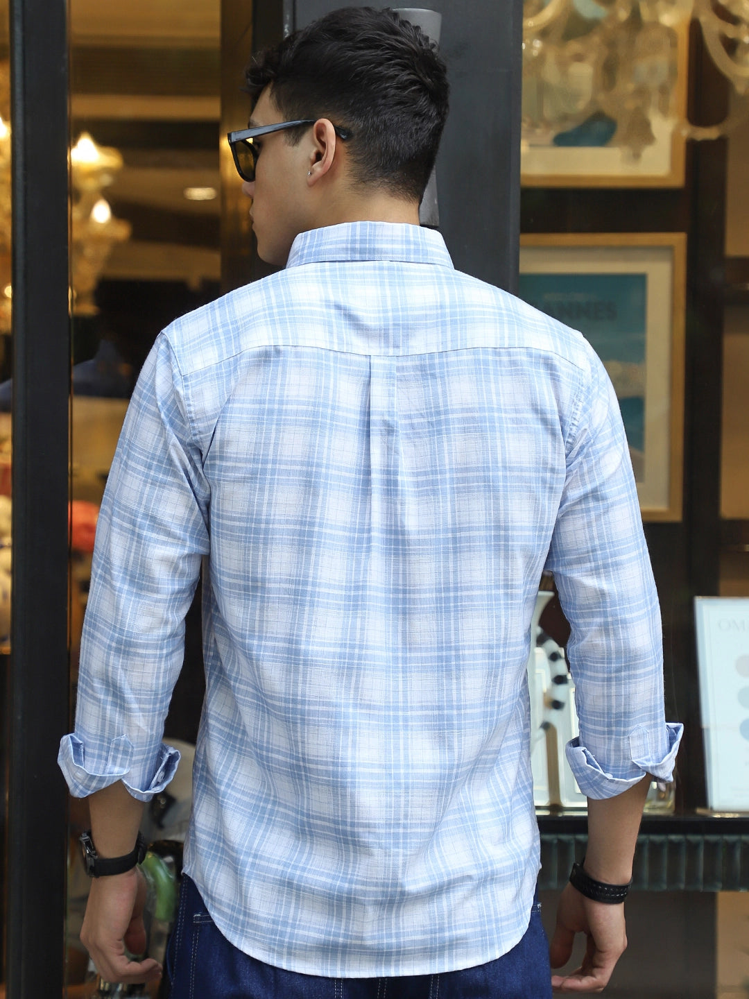 Pelle Fresca Blue Check Full Sleeve Shirt
