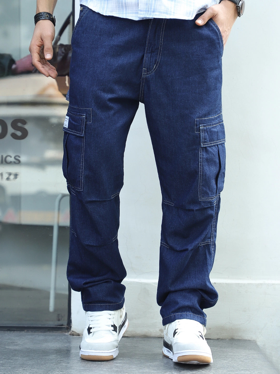 Ruggine Dark Blue Baggy Fit Denim Cargo