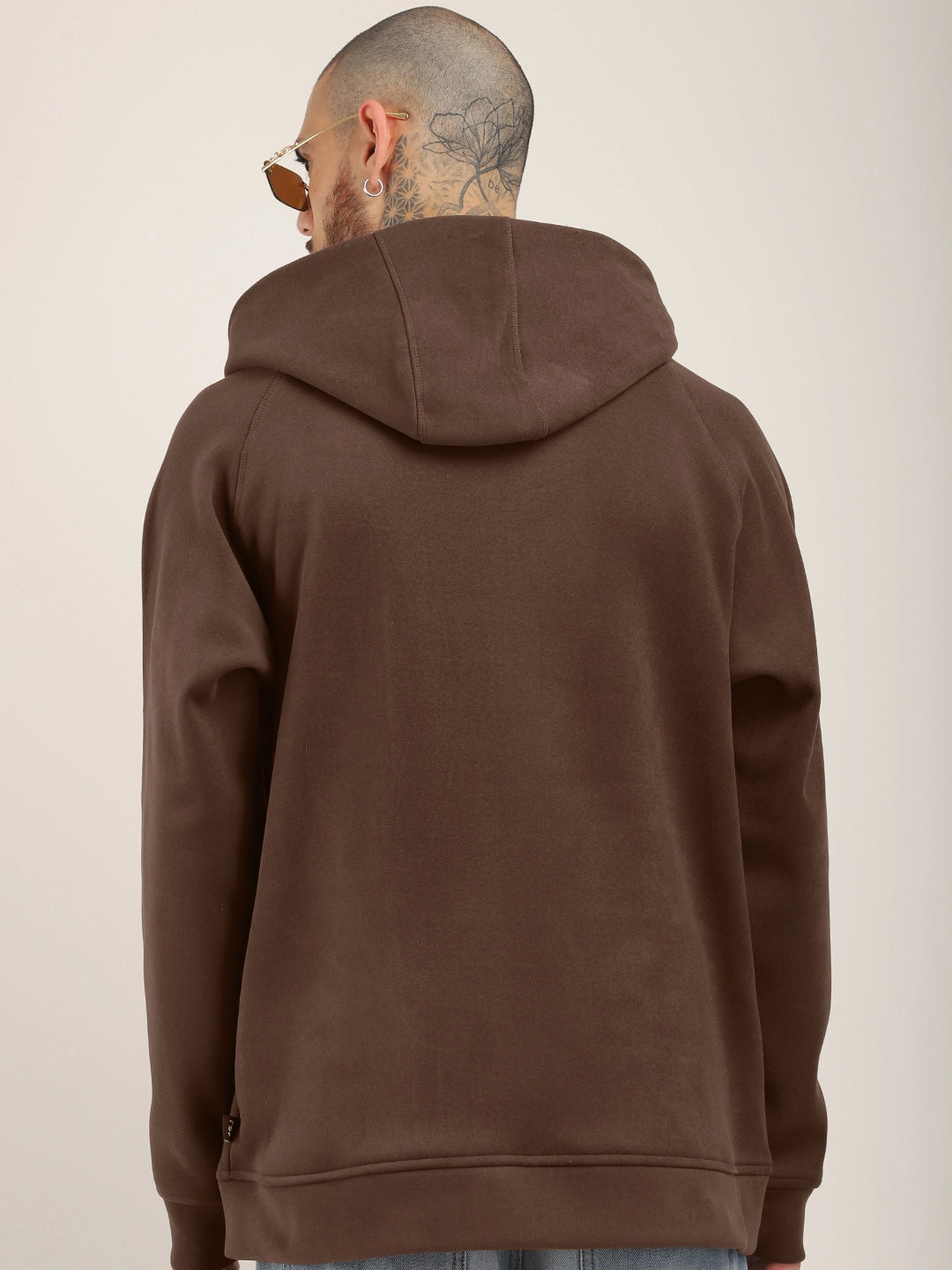 Brown Zipper Hoodie Men