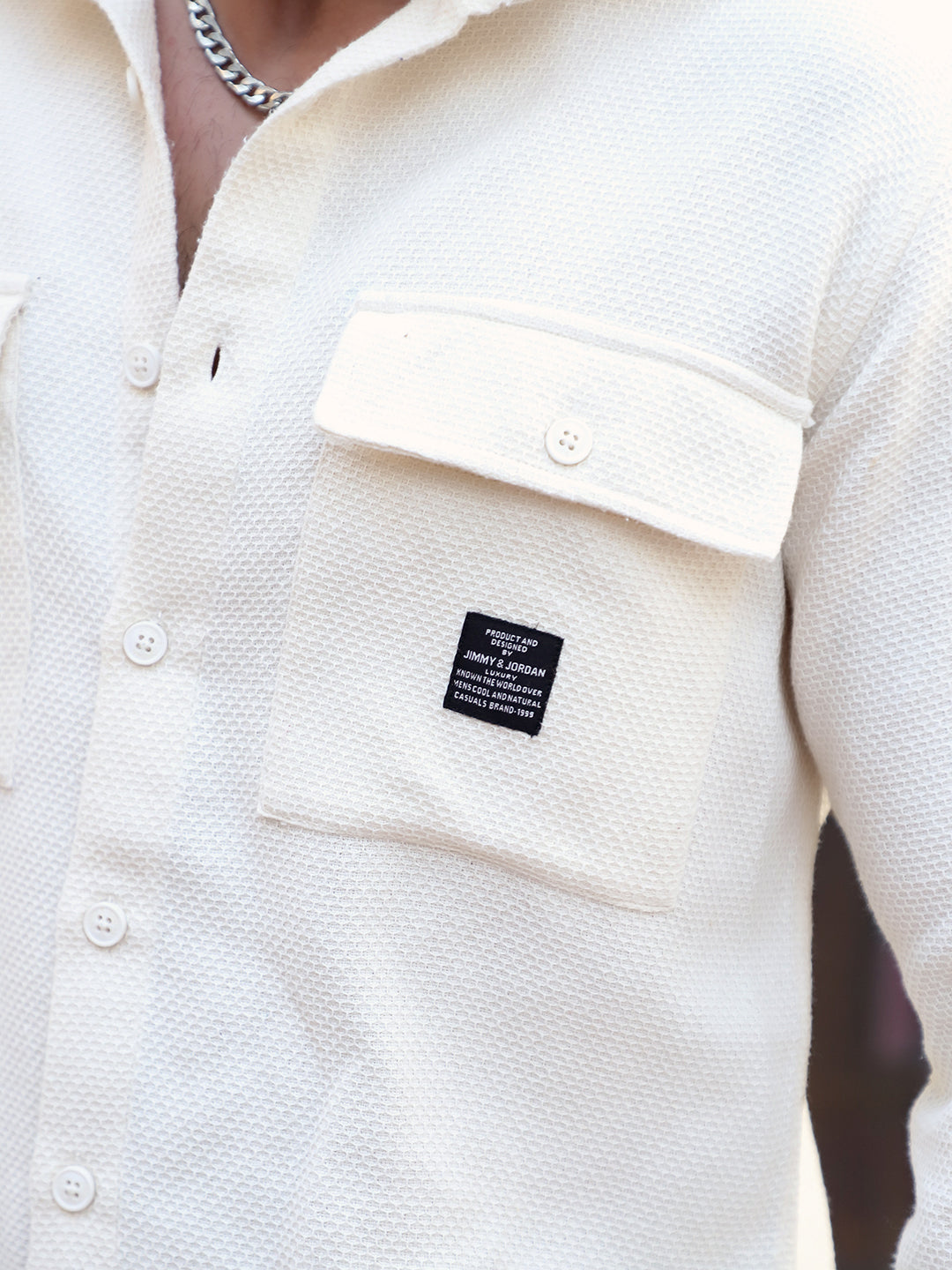 Tuscan Beige Texture Full Sleeve Shirt