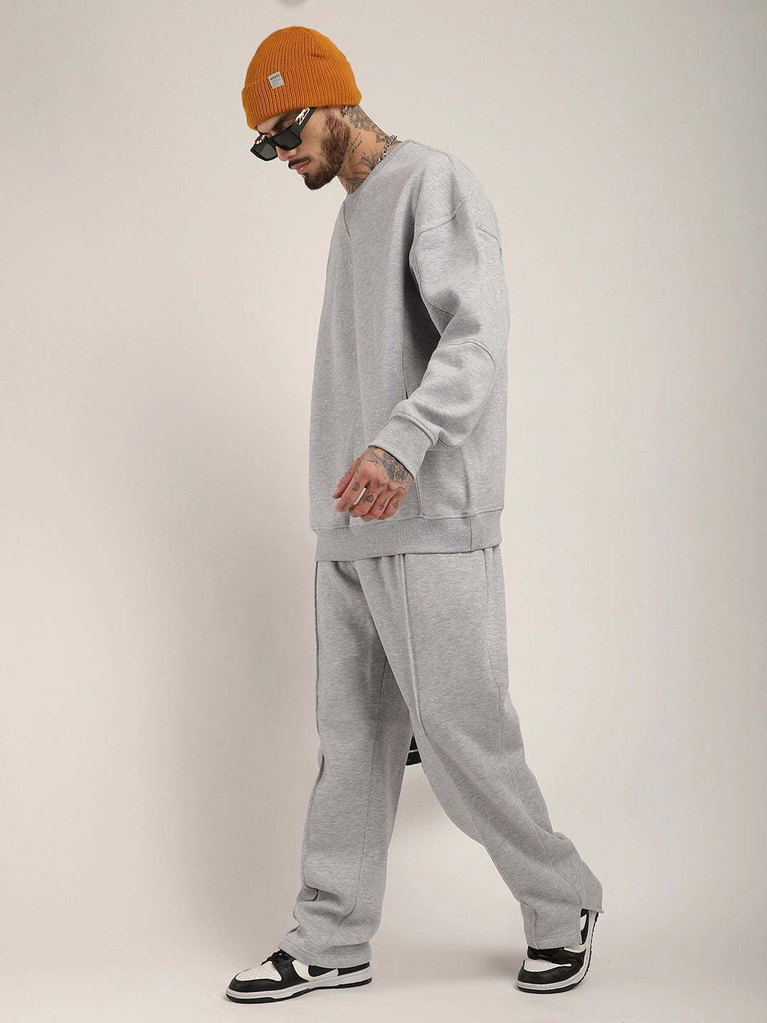 Grey Fleece Tracksuit Men
