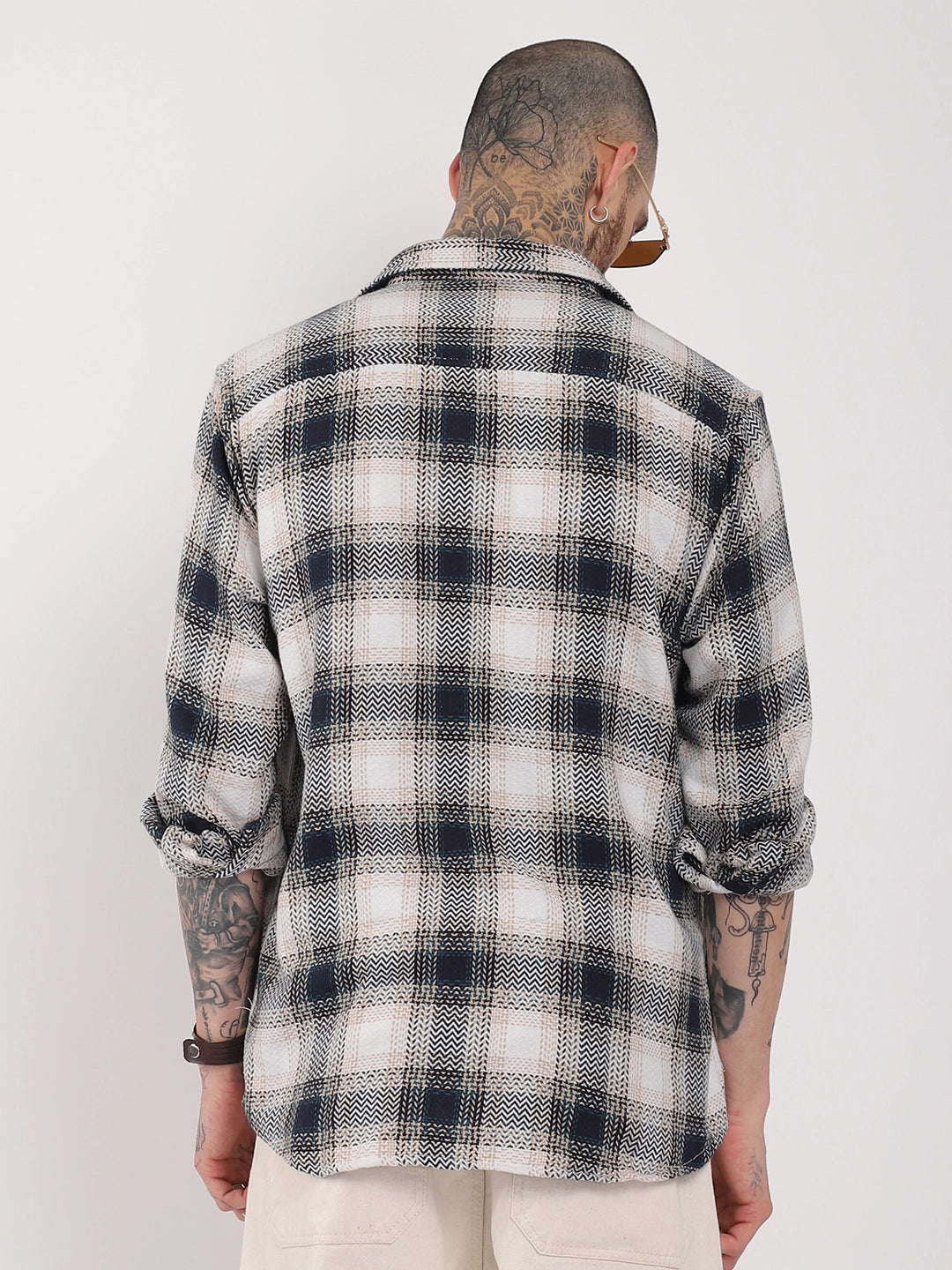 Check Navy Full Sleeve Shirt