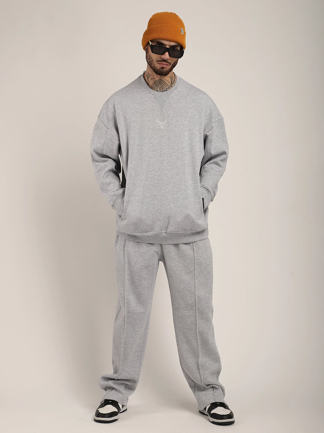 Grey Fleece Tracksuit Men