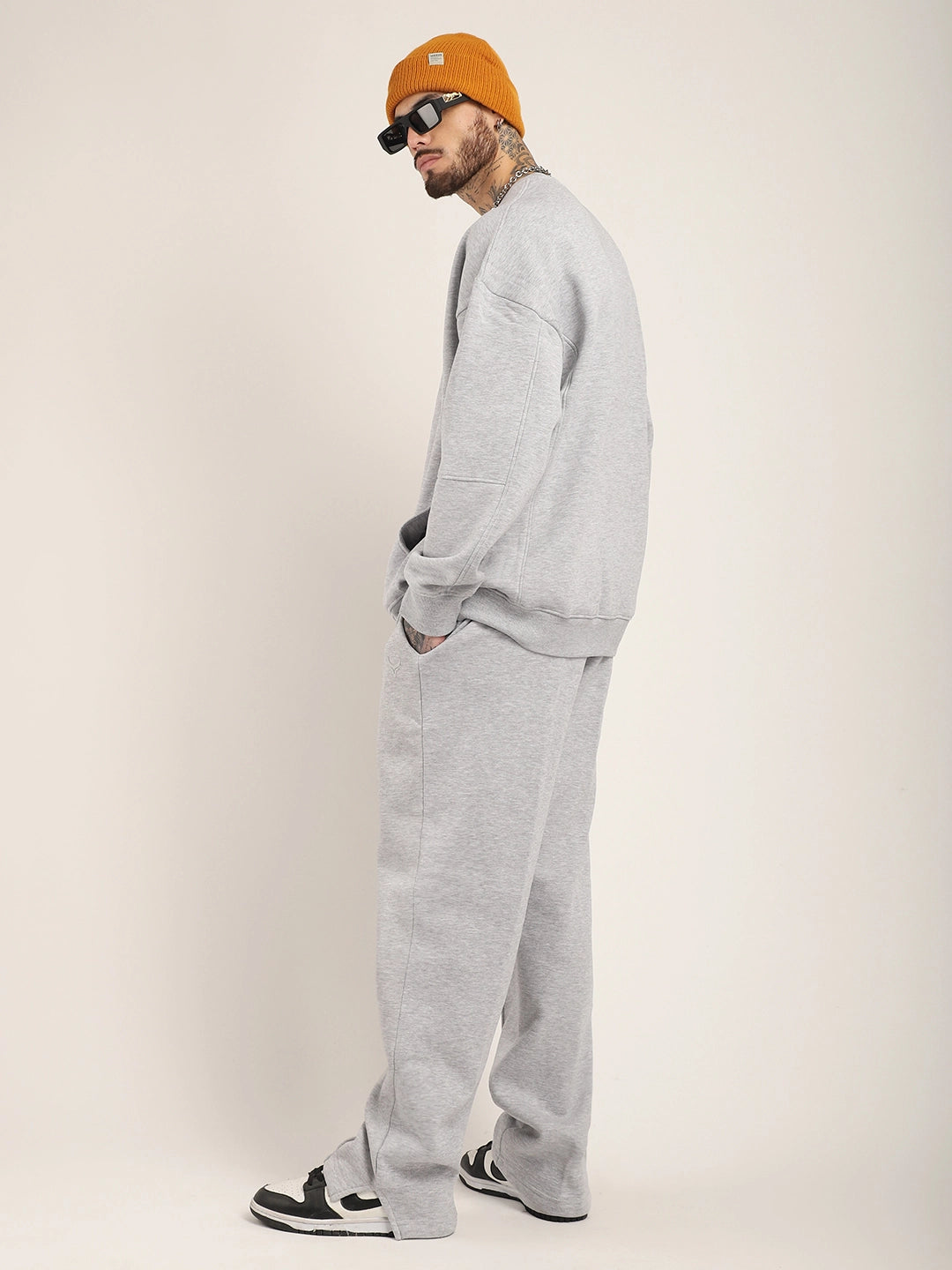 Grey Fleece Tracksuit Men