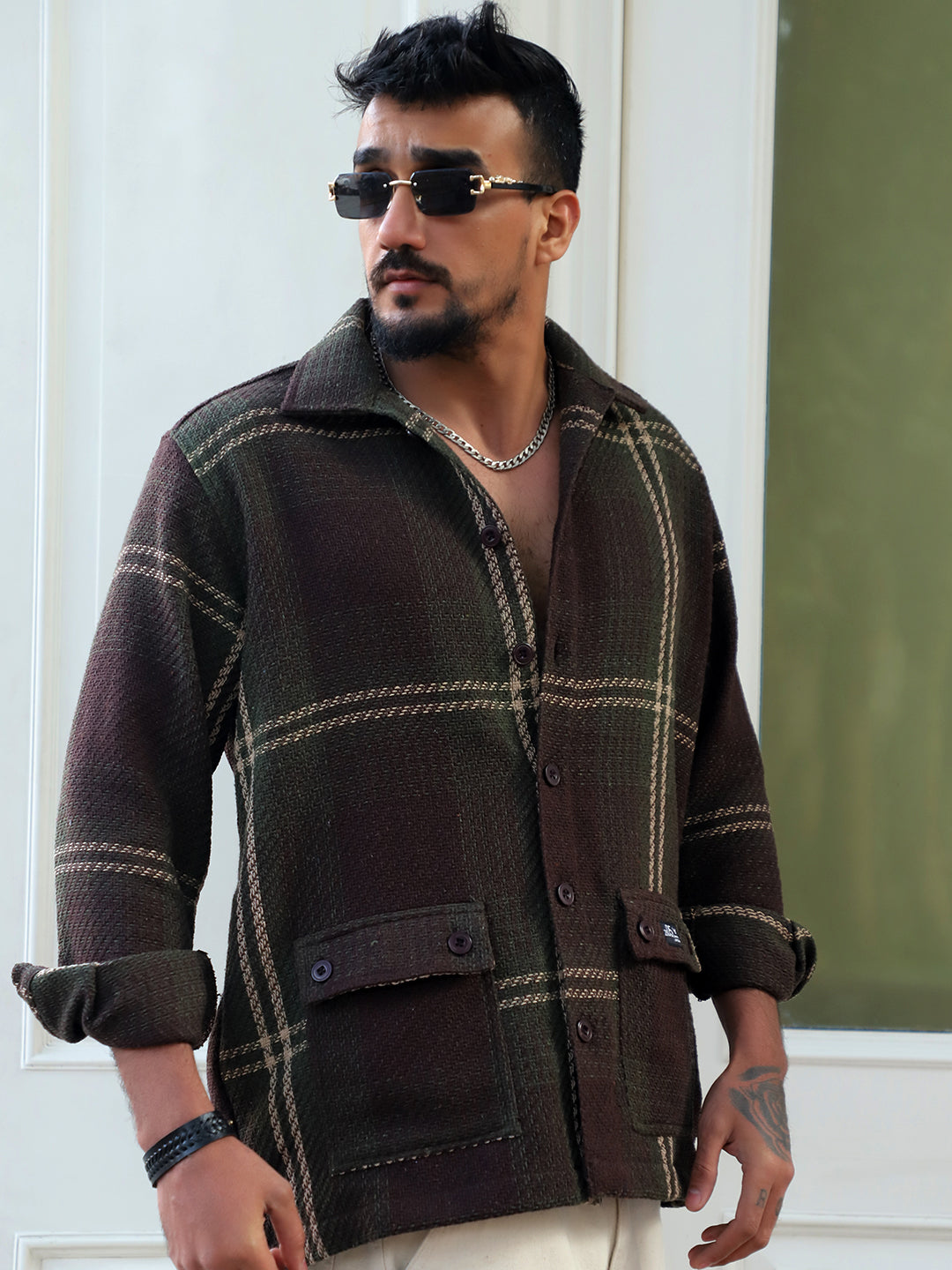Frame Theory Olive Shacket