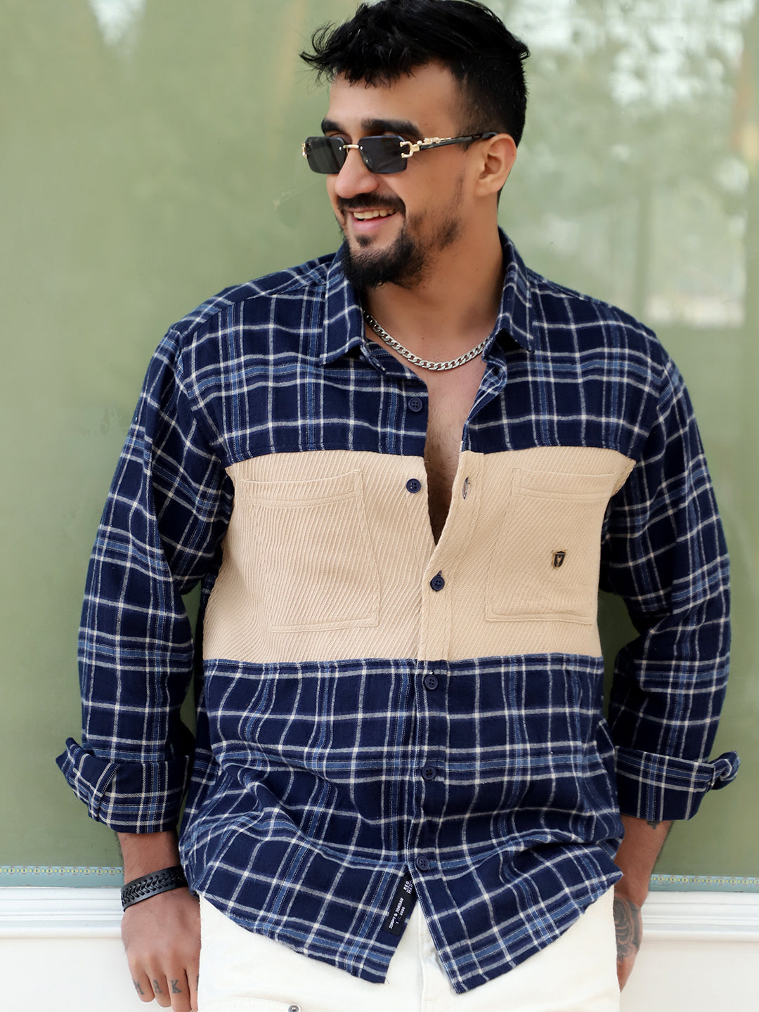 Thunderbird Dark Blue Check Full Sleeve Shirt