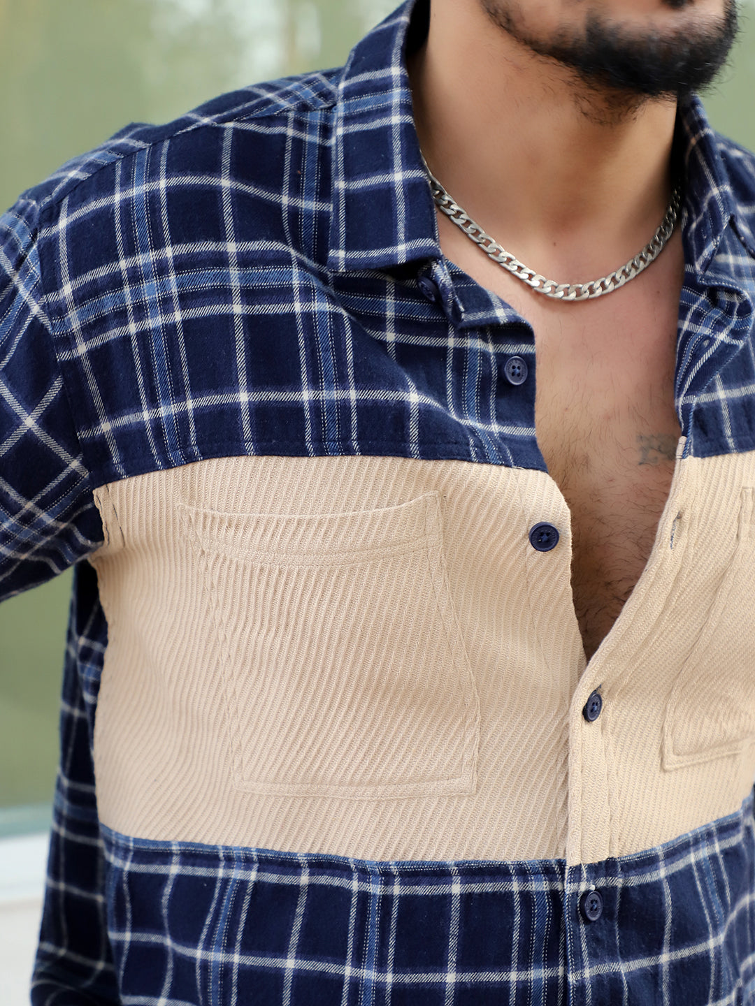 Thunderbird Oxford Blue Check Full Sleeve Shirt